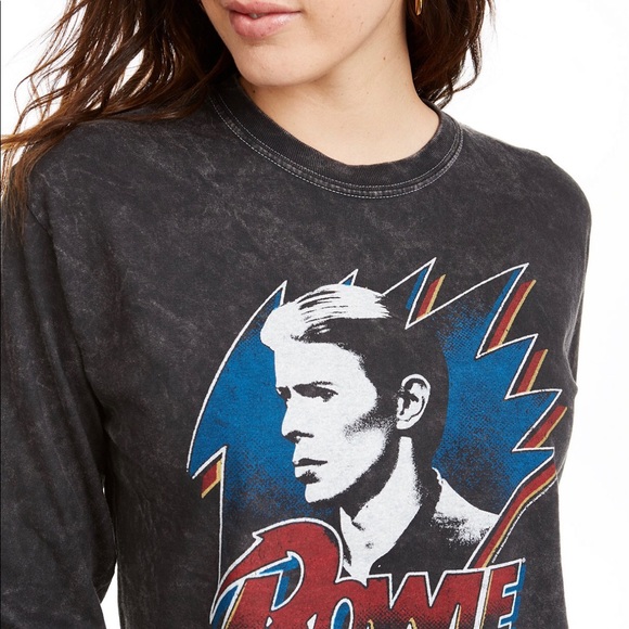 NWT True Vintage Long Sleeve Bowie T-Shirt Size XS - Picture 2 of 8